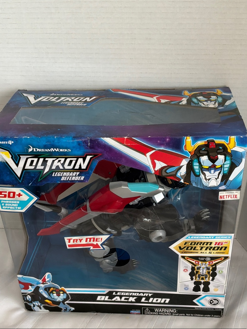 DreamWorks Voltron Legendary Defender Black Lion Toy - Black, Red, Blue